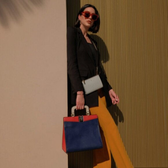 Brand new Henri Bendel Plaza Black Suede Satchel - Chic! Minimal! - Picture 6 of 7